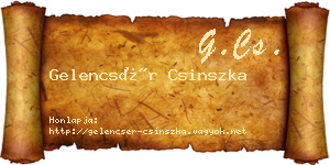Gelencsér Csinszka névjegykártya